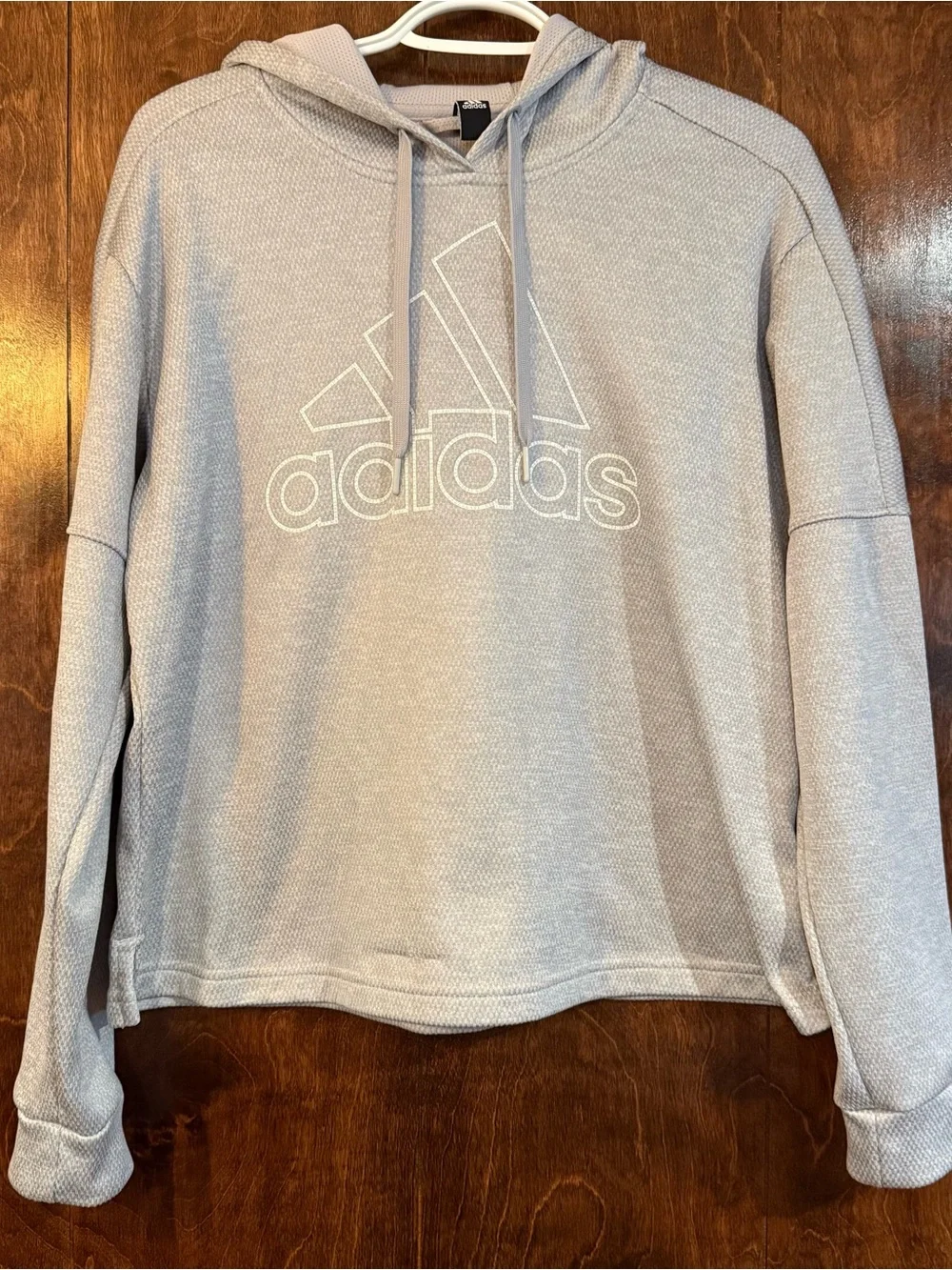 Adidas ClimaWarm Gray Cropped Hoodie Women’s Large Athleisure